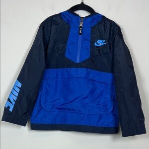 Nike Kids‎ Navy Blue and Royal Blue Pullover  Hooded Windbreaker Jacket Boys 5